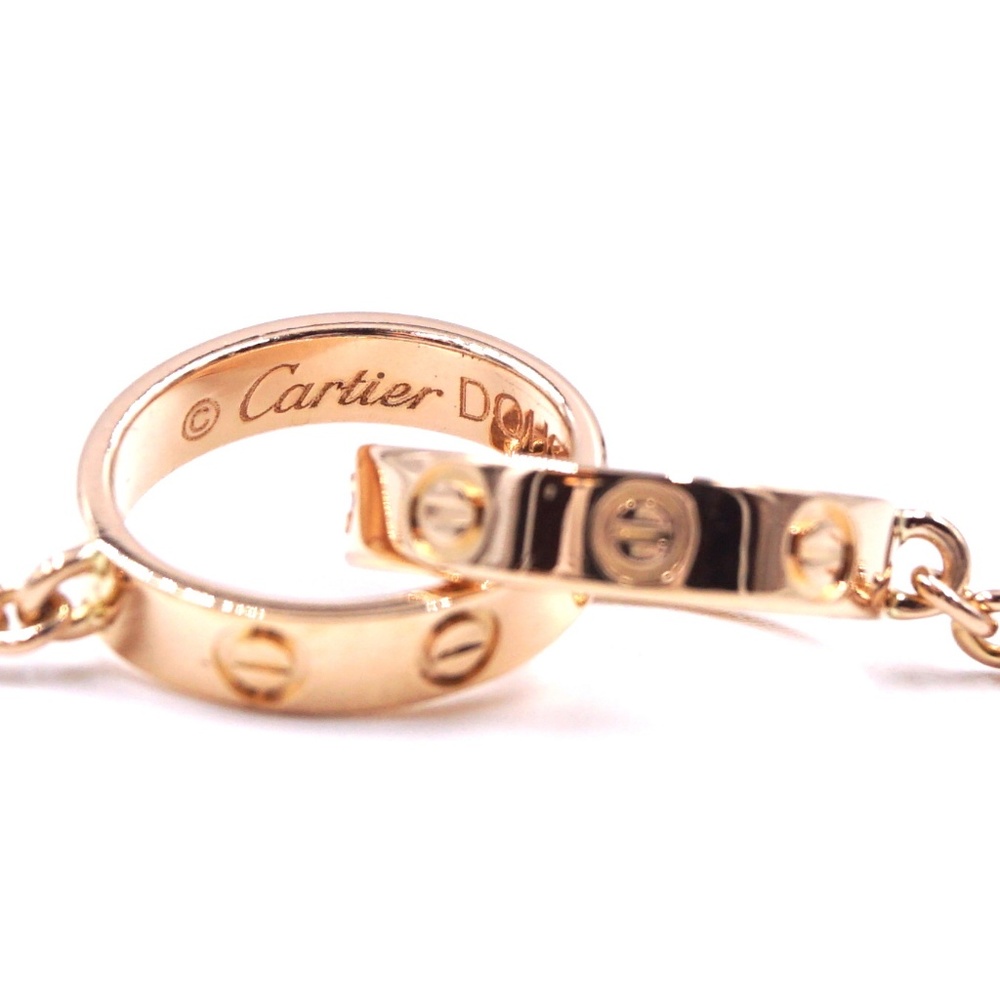 18k 750 Iconic Love Mini Ring Charm Chain Bracelet - Picture 7 of 8